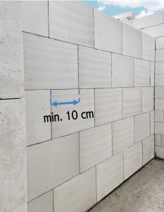 Minimalna wielkość przewiązania murarskiego- bloczki Solbet One