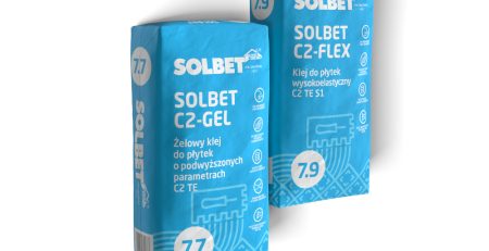 Klej do płytek SOLBET C2-GEL – Klej żelowy C2 TE 7.7 Klej do płytek SOLBET C2- FLEX – Klej wysokoelastyczny C2 TE S1 7.9